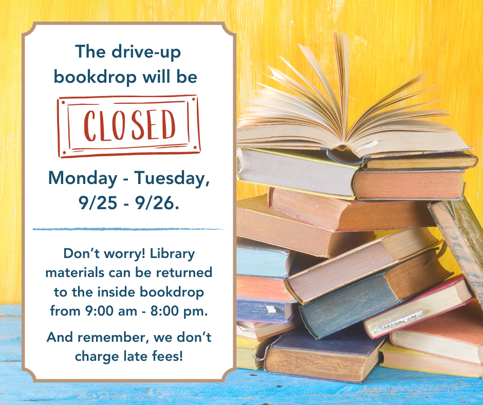 Drive-up bookdrop closed