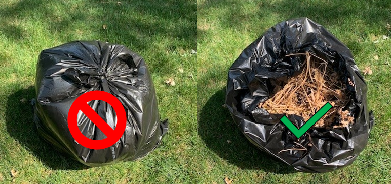 yard waste no tie bags
