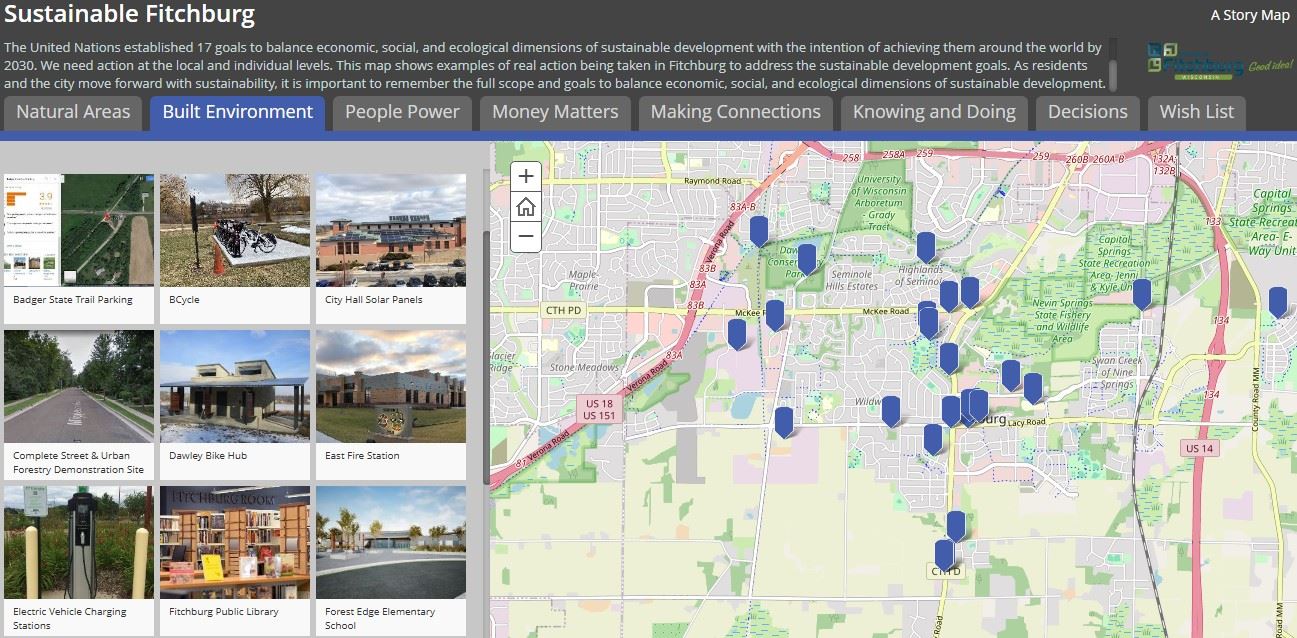 story map screenshot-Built Environment